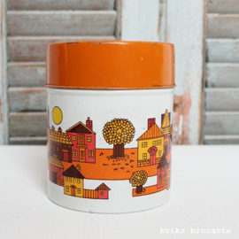 blikje oranje huisjes