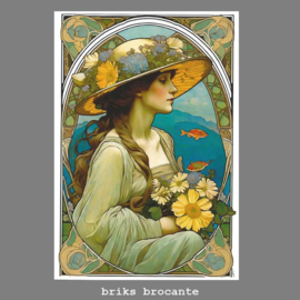 kaart Dame met bloemen