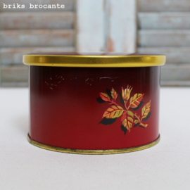blikje Trefin - rood met rozen