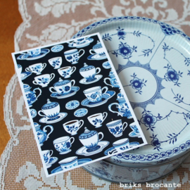 kaart Delfts blauw koffieservies