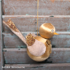oude vogel en kerstbal zijdedraad