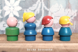 set vintage Fisher Price poppetjes - hout