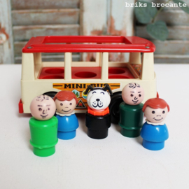 Fisher Price mini bus & 5 passagiers