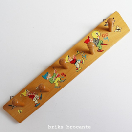 houten kinderkapstok kabouters