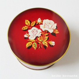 blikje Trefin - rood met rozen
