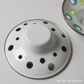 set emaille waxinelichthouder