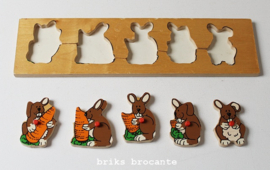 puzzel konijn met wortel