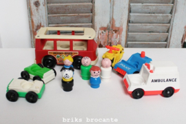 set vintage Fisher Price voertuigen