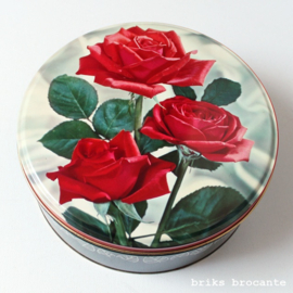 blik / koektrommel met rozen