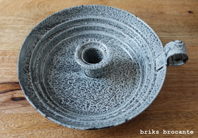 emaille blaker - grijs gewolkt