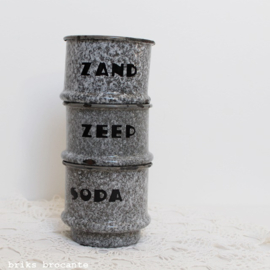 emaille bakjes Zand Zeep Soda