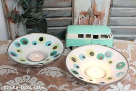 set emaille waxinelichthouder