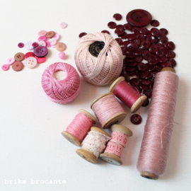 set vintage fournituren - roze