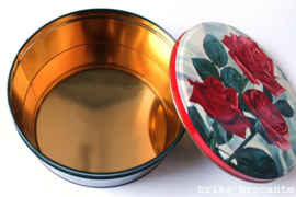 blik / koektrommel met rozen