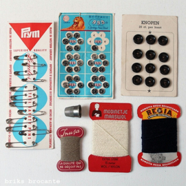 set vintage fournituren - kaartjes