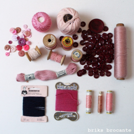 set vintage fournituren - roze