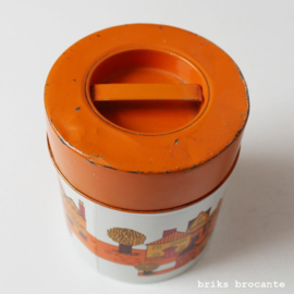 blikje oranje huisjes