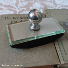 blotter / inktdepper - hout met glas