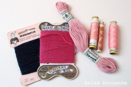 set vintage fournituren - roze