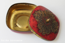 blik / koektrommel rood met goud