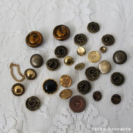 set vintage goud-/koperkleurige knopen
