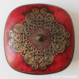 blik / koektrommel rood met goud