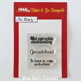 CreaLies clear stamp - Met oprechte deelneming