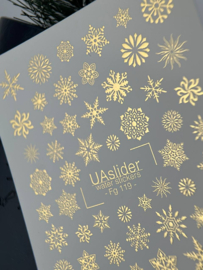 Waterdecal DeLuxe 119 – Luxe Gold Snowflakes Waterdecals
