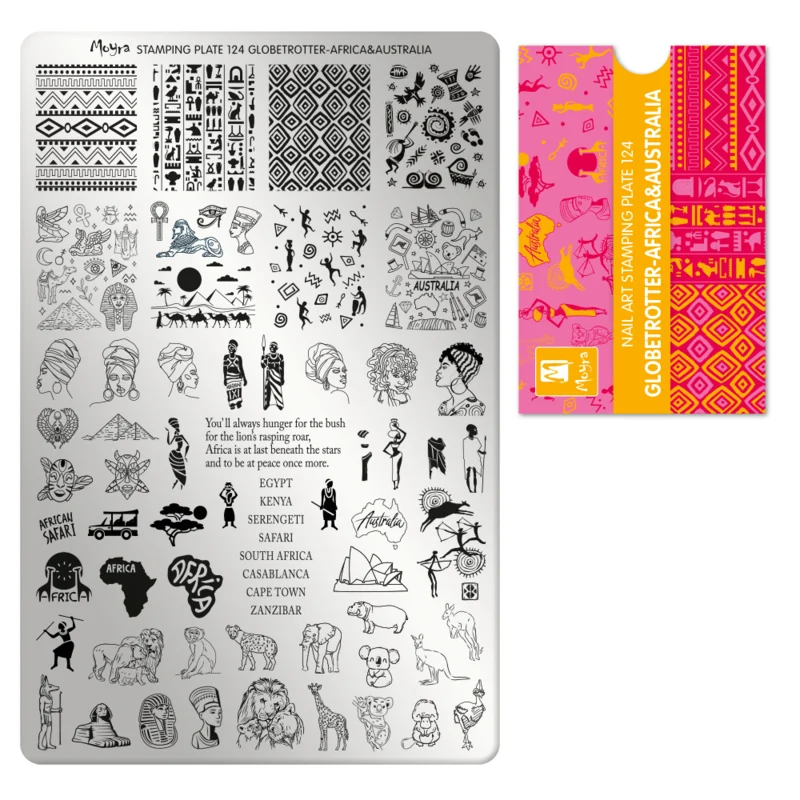 Moyra Stamping Plate 124 GLOBETROTTER AFRICA & AUSTRALIA