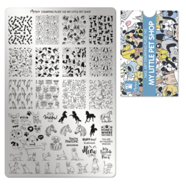 Moyra Stamping Plate 142 MY LITTLE PET SHOP + Gratis Try-on Sheet