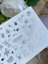 Waterdecal DeLuxe 099 – Spider Web Waterdecal Nail Stickers Silver