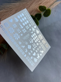 Waterdecal DeLuxe 204 – Nordic Winter Waterdecal Nail Stickers Silver