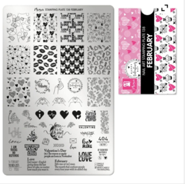 Moyra Stamping Plate 138 FEBRUARY + Gratis Try-on Sheet