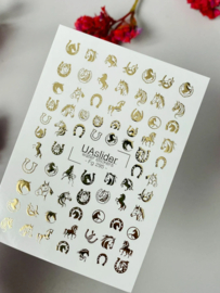Waterdecal DeLuxe 295 – Gouden Paarden & Hoefijzers Waterdecals