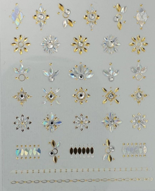 Korneliya 3D Nail Jewels DeLuxe - DL06 Silver, Gold and Diamonds