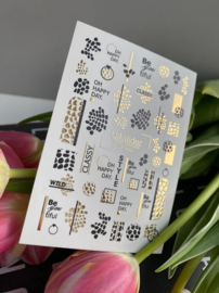 Waterdecal DeLuxe 450 – Urban Classy Waterdecal Nail Stickers Gold & Black