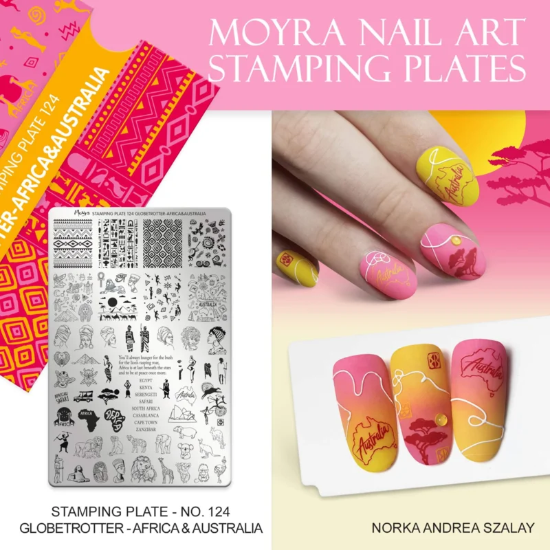 Moyra Stamping Plate 124 GLOBETROTTER AFRICA & AUSTRALIA