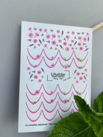 No Cut 108 Pink Flowers French