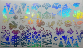 Korneliya Folie Decal Nr 139 Holografisch Zilver - Kerst Design 139