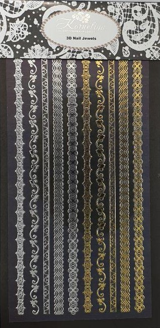 Korneliya 3D Nail Jewels XL- XL10 Lace  Lines