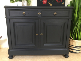 Antieke grote penantkast / commode / tv-kast "pure black"