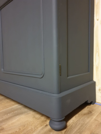 Antieke linnenkast XL Graphite grijs