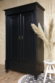 Antieke strakke mahonie  linnenkast / kledingkast Pure Black nr2