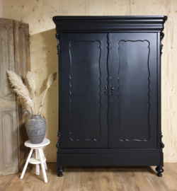 Chique stijlvolle antieke Biedermeier kast Pure Black zwart