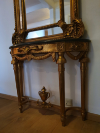 Gouden haltafel / sidetable met/zonder spiegel