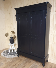 Antieke mahonie Biedermeier linnenkast / kledingkast Pure Black