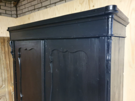 Antieke landelijke brocante Biedermeier linnenkast "Pure Black"