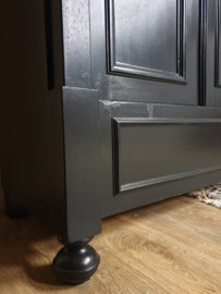 Antieke strakke mahonie  linnenkast / kledingkast Pure Black nr2