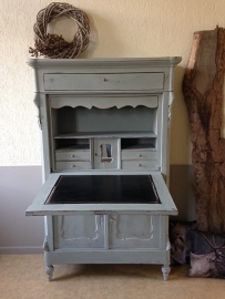 Antieke Biedermeier klepsecretaire "mineral grey"