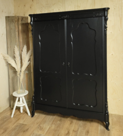 Chique stijlvolle antieke Biedermeier kast Pure Black zwart